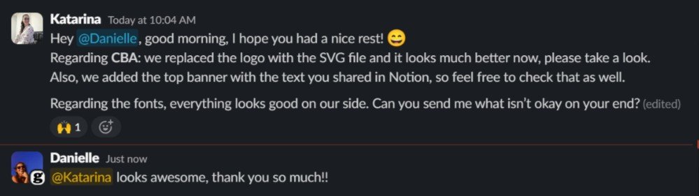 Client message about working with Santos Digital